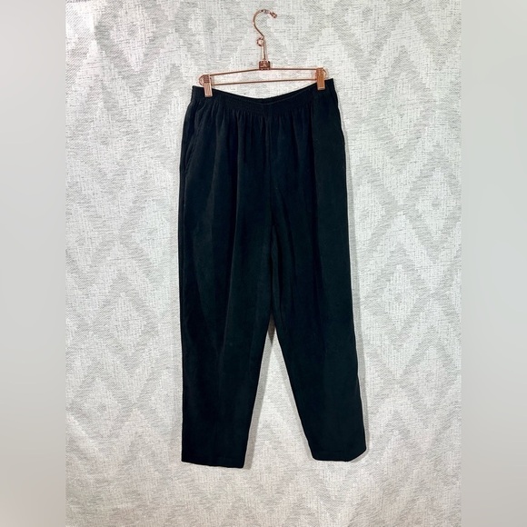 Alfred Dunner black microsuede elastic band pants size 10 - Picture 1 of 6